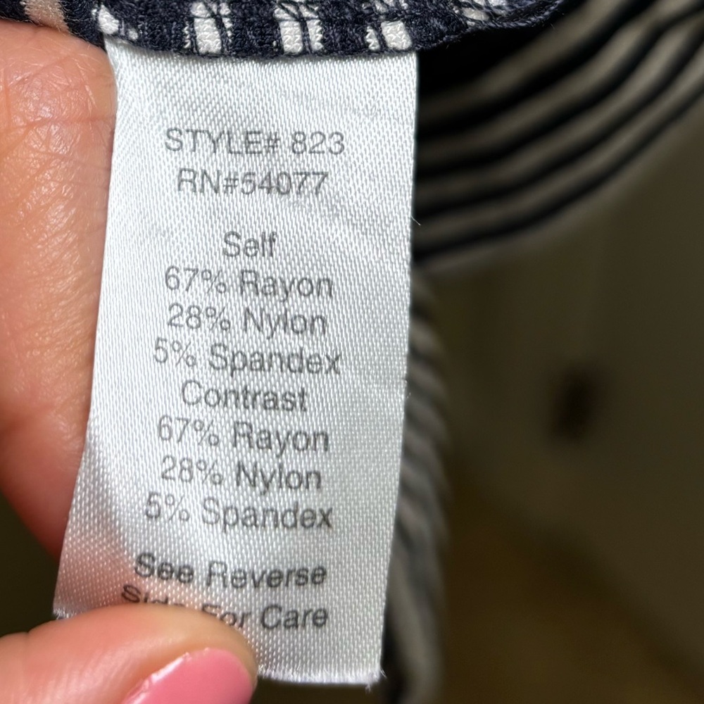 CAbi Black and White nautical Striped Jacket 3/4th length sleeve - Picture 8 of 8